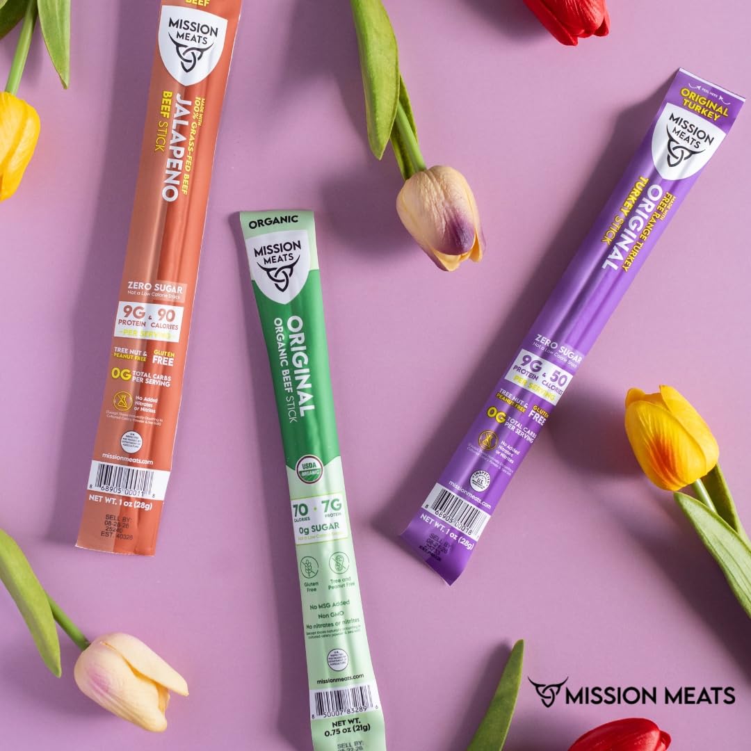 Original flavor Mission Meats turkey sticks as a tasty on-the-go snack