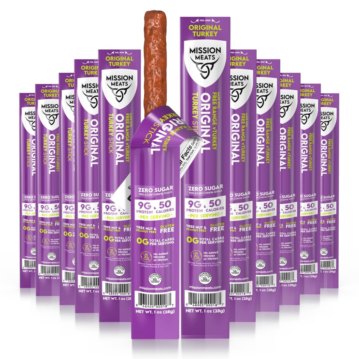 Mission Meats Original Turkey Sticks pack for convenient snacking on the go