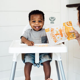 Mission Mighty Me Nutty Puffs serving suggestion with fruit and yogurt