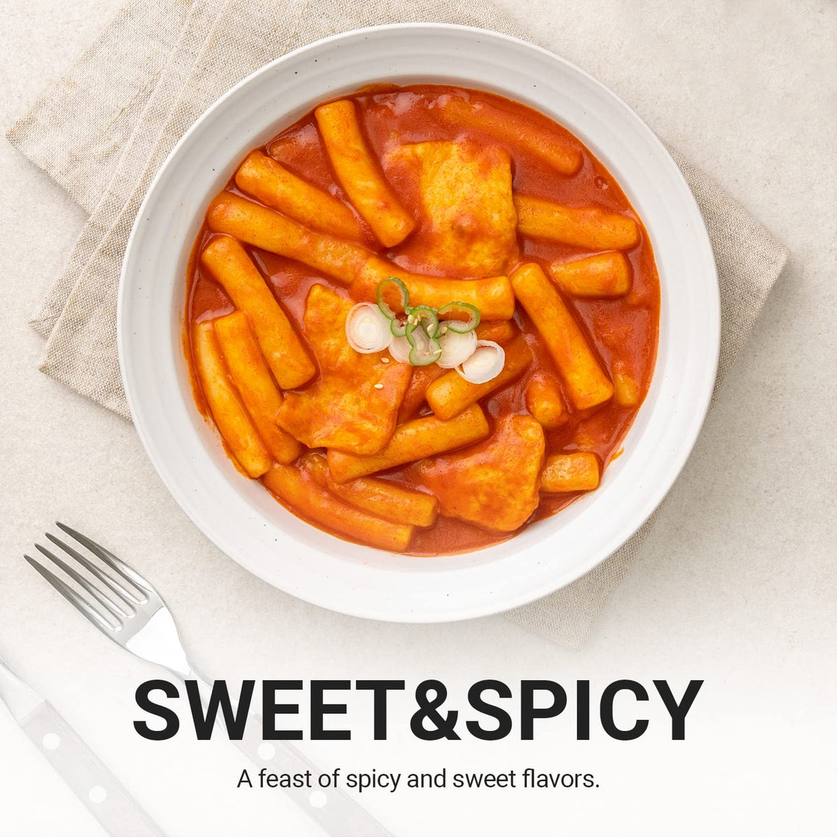 MissLEE finished tteokbokki served in a bowl with glossy sauce.