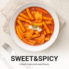 MissLEE finished tteokbokki served in a bowl with glossy sauce.