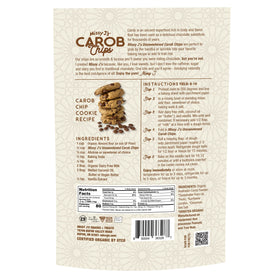 Missy J's carob chips melt evenly for chocolate substitutes in recipes.