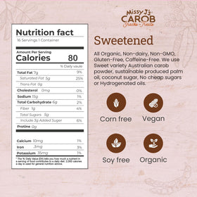 Missy J's vegan, dairy-free carob chips ideal for gluten-free recipes.