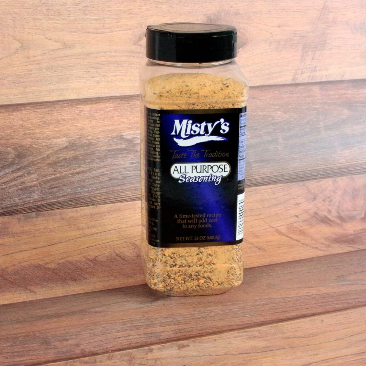 Misty's Steakhouse seasoning with USA vibe on bottle, quality you can trust.