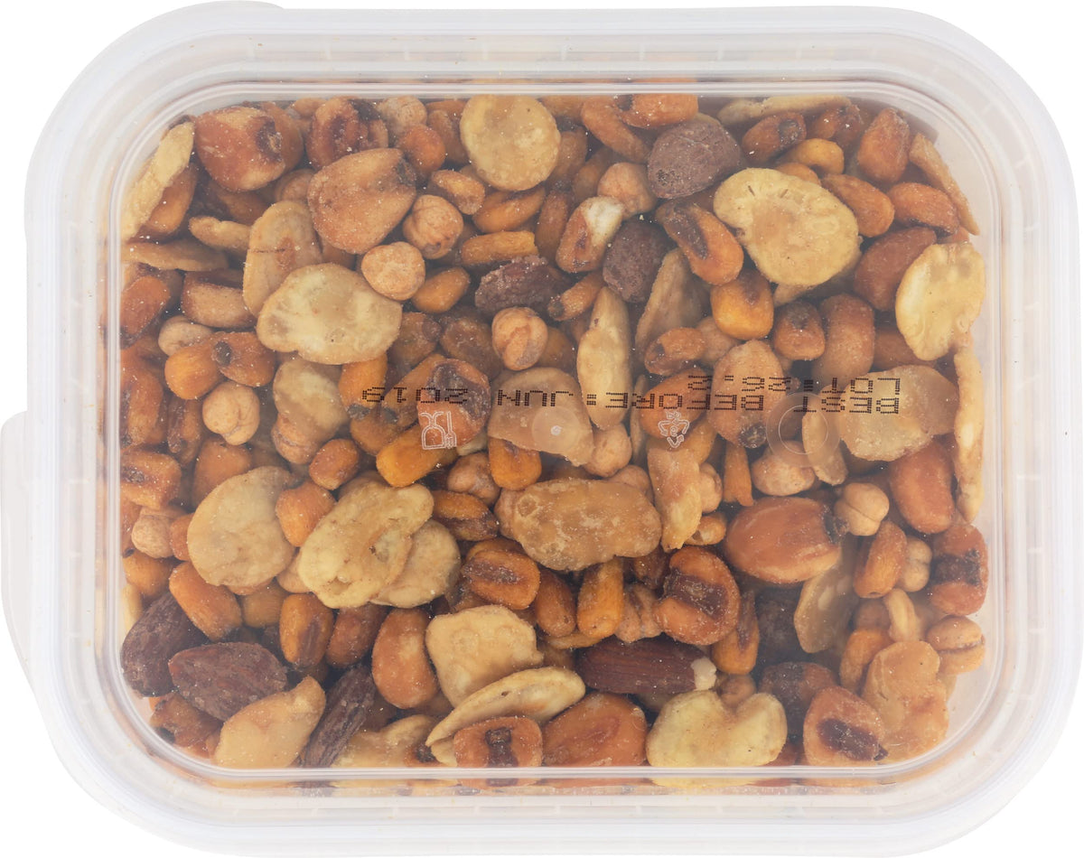 Mitica chickpeas add savory depth and texture to the snack blend.