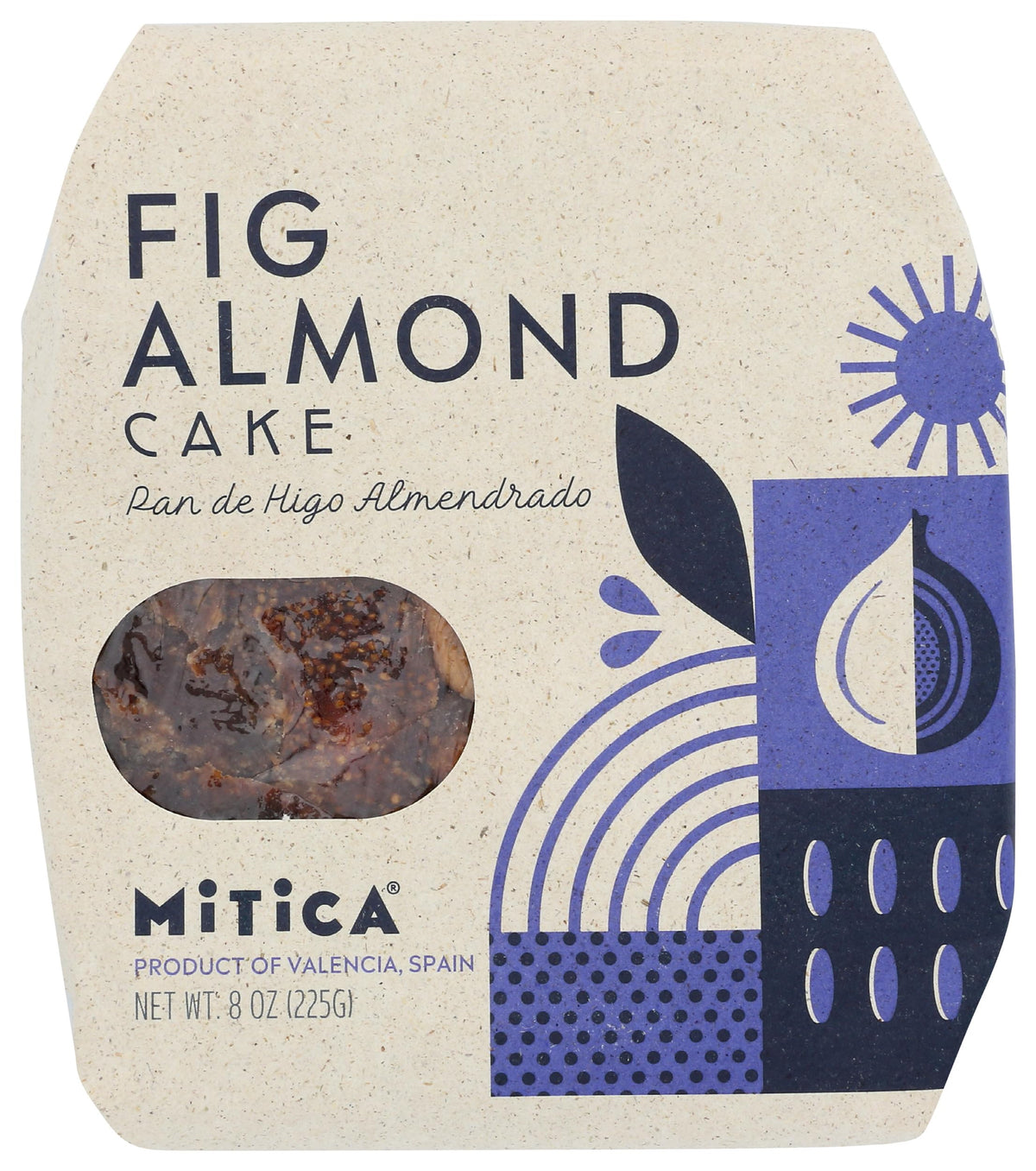 Mitica fig almond cake, sliced, ideal with coffee.