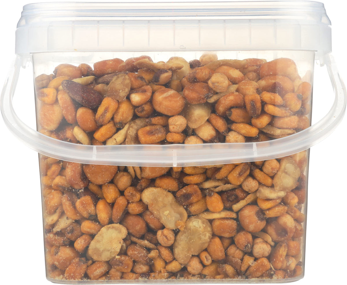 Mitica largueta almonds close-up, toasted and salted for snacking anytime.