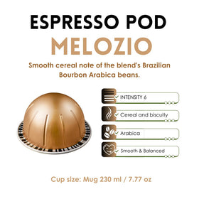 Miubaao Melozio prepared espresso shot with creamy crema.