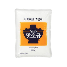 Chung Jung One Miwon MSG Salt Seasoning tin front label enhances savory flavor.