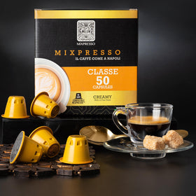 Naples-roasted Mixpresso Classe blend label on capsule pack