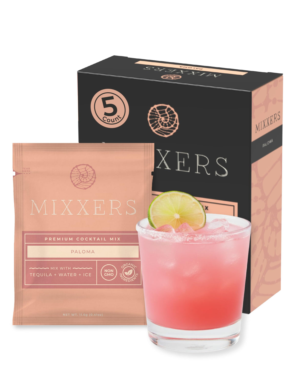 Mixxers Paloma premium mix packet ready for on-the-go cocktails.