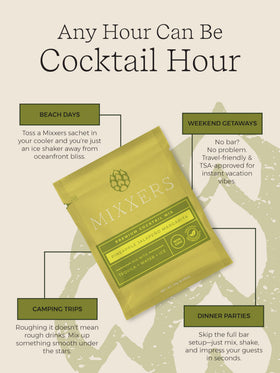 Serving with tequila to create a traditional margarita using Mixxers.