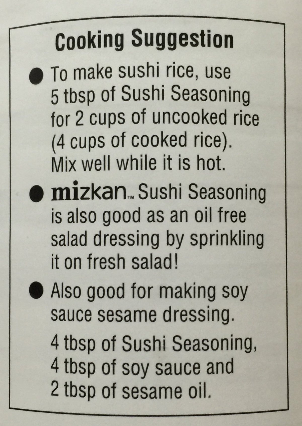 Mizkan Vinegar Sushi Seasoning stored in pantry for quick flavor boosts.