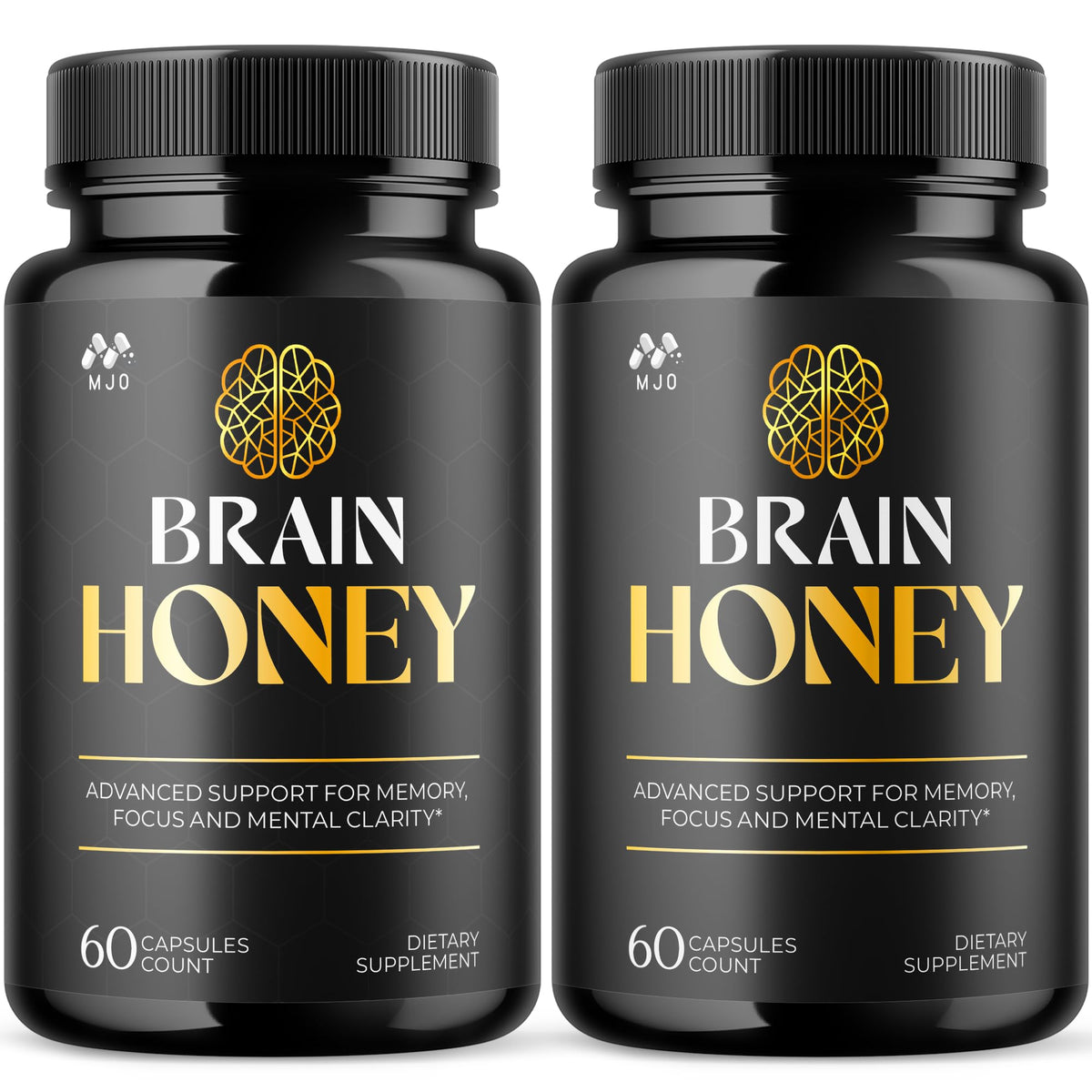 MJO Brain Honey Capsules bottle front view for daily wellness