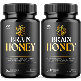 MJO Brain Honey Capsules bottle front view for daily wellness