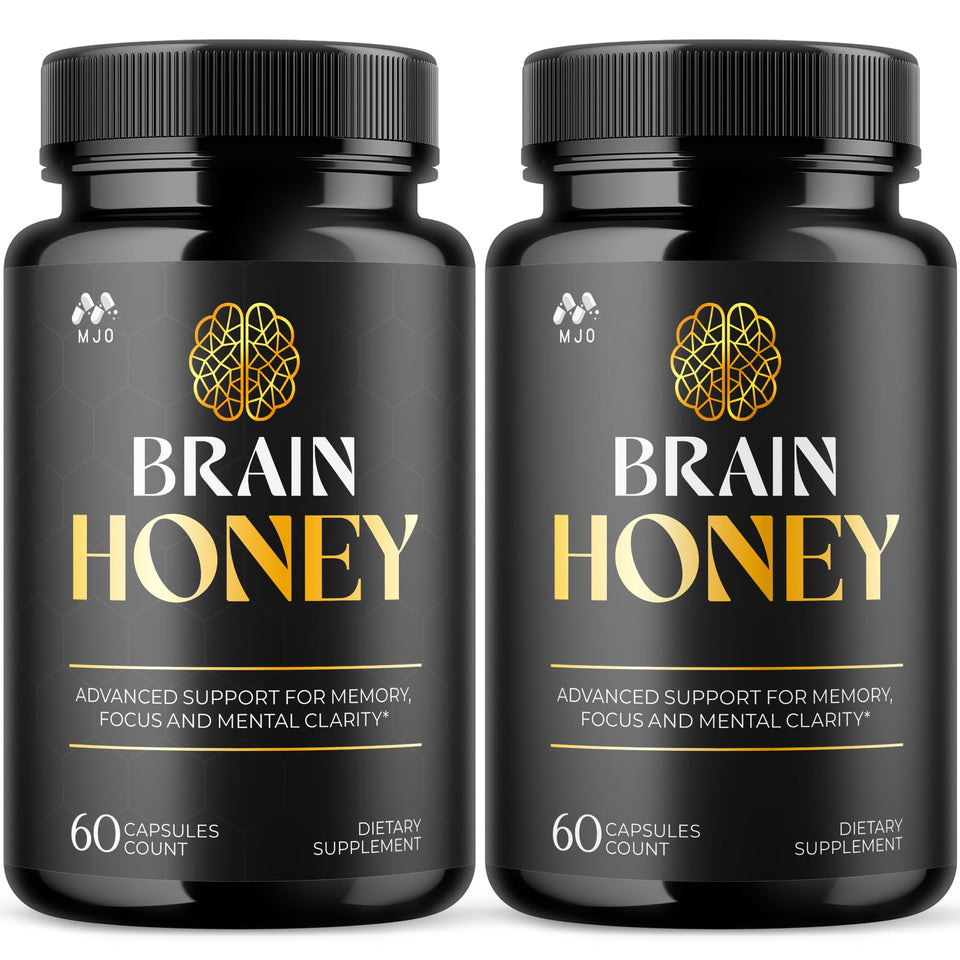 MJO Brain Honey Capsules bottle front view for daily wellness