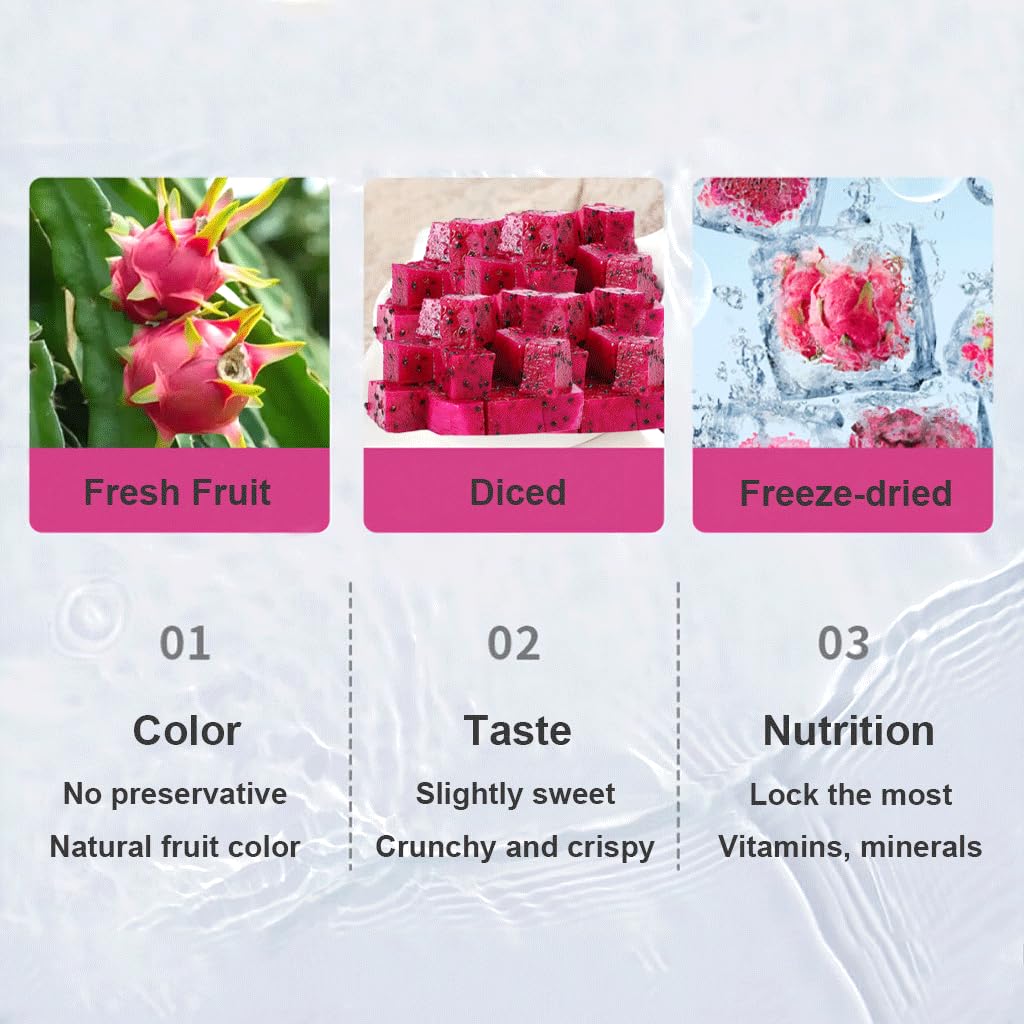 Mkostlich dragon fruit chunks close-up highlighting crisp texture and natural sweetness