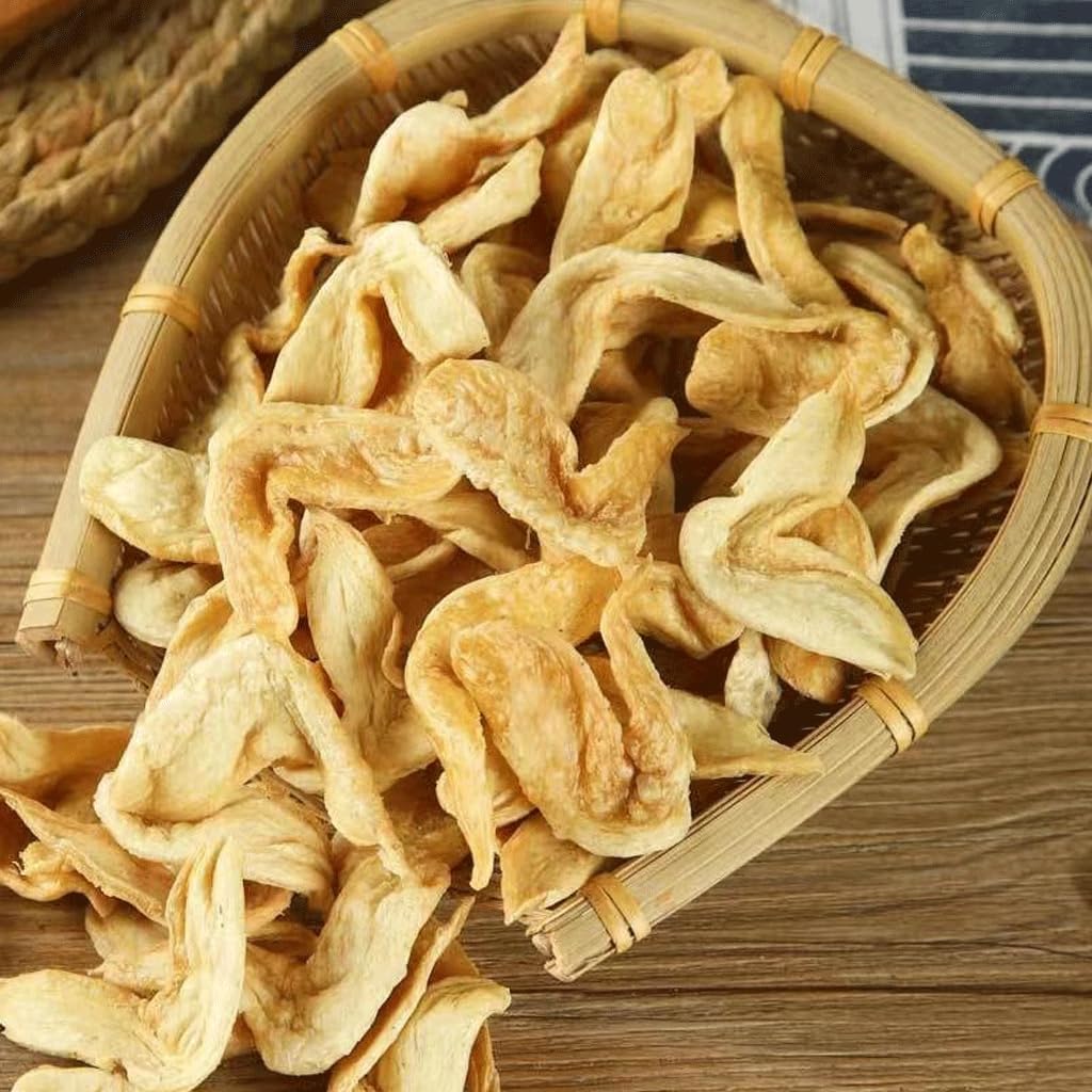 Mkostlich dried soy strips hotpot serving suggests plant-based option.