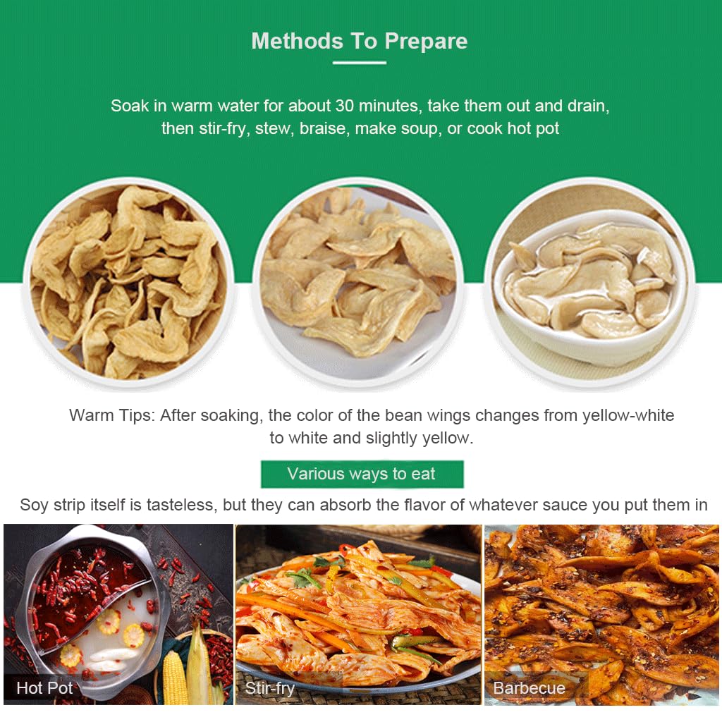 Mkostlich dried soy strips stir-fry scene demonstrates quick meal.