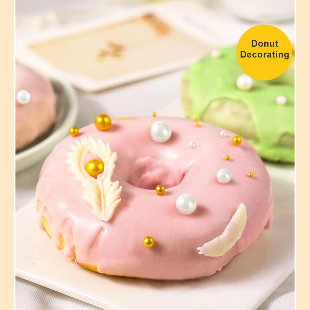 Mkostlich white pearl sprinkles brighten ice cream with a gourmet touch.