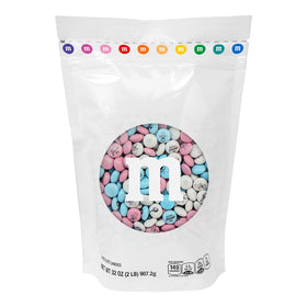 M&M'S World gender reveal blue and pink milk chocolate bag for baby showers