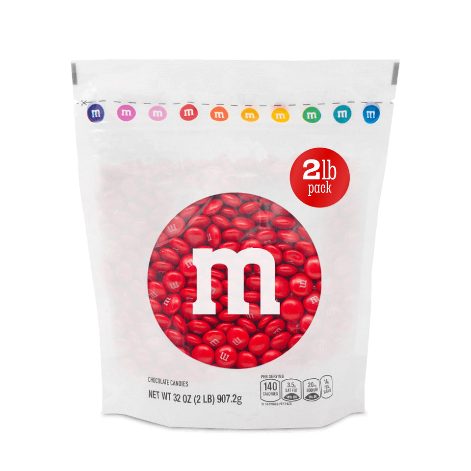 M&M’S WORLD red milk chocolate candy bulk pack for party favors and dessert tables