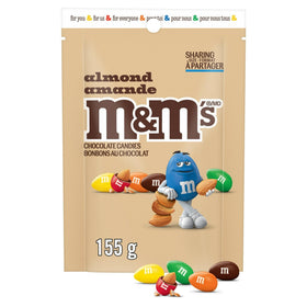 M&M'S Almond Milk Chocolate Candies close-up showing almond center and colorful shell for snacking