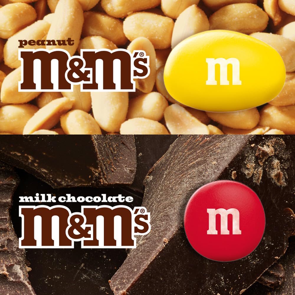 Recyclable resealable M&M's bulk candy jars for easy snacking.