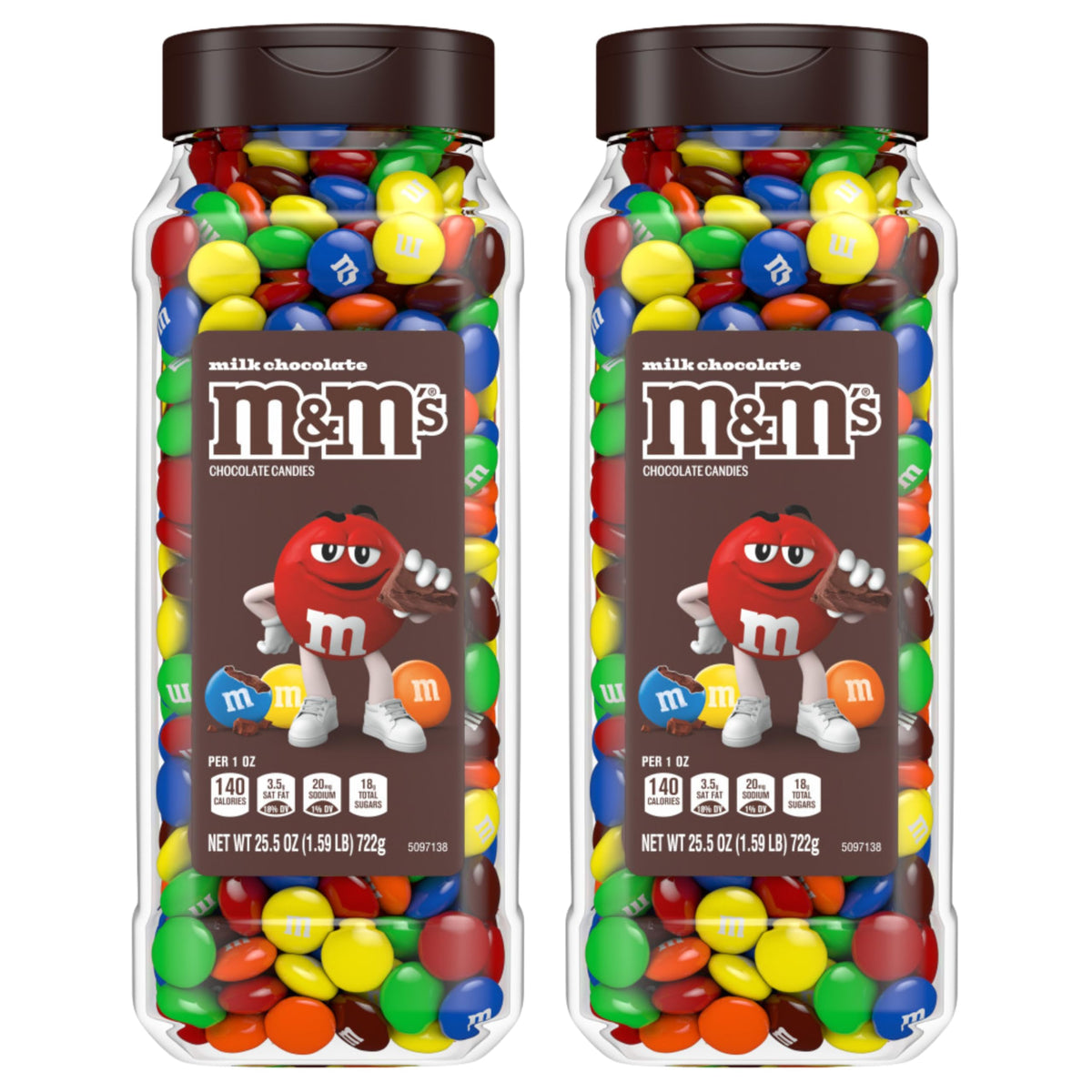 Two M&M's bulk candy jars shown for easy sharing and entertaining.