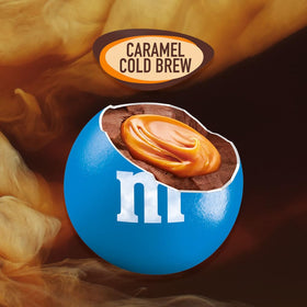 Close-up of M&M'S Caramel Cold Brew shells showing caramel and coffee notes.