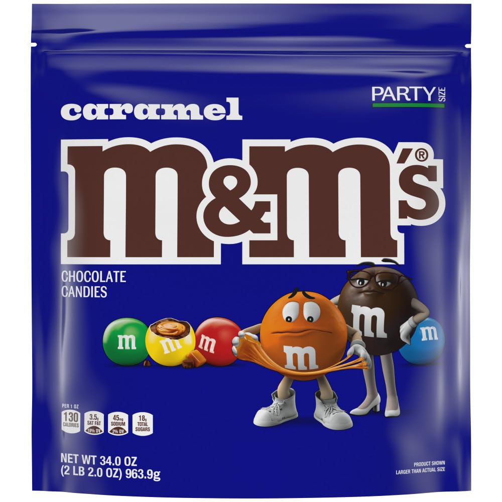 Close-up of chewy caramel center inside M&M'S candy for snack lovers.