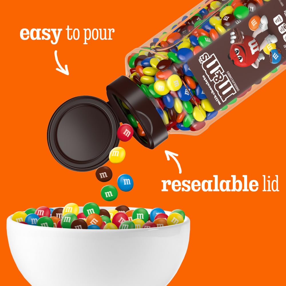 M&M's eco-friendly jar body, made from recycled materials.