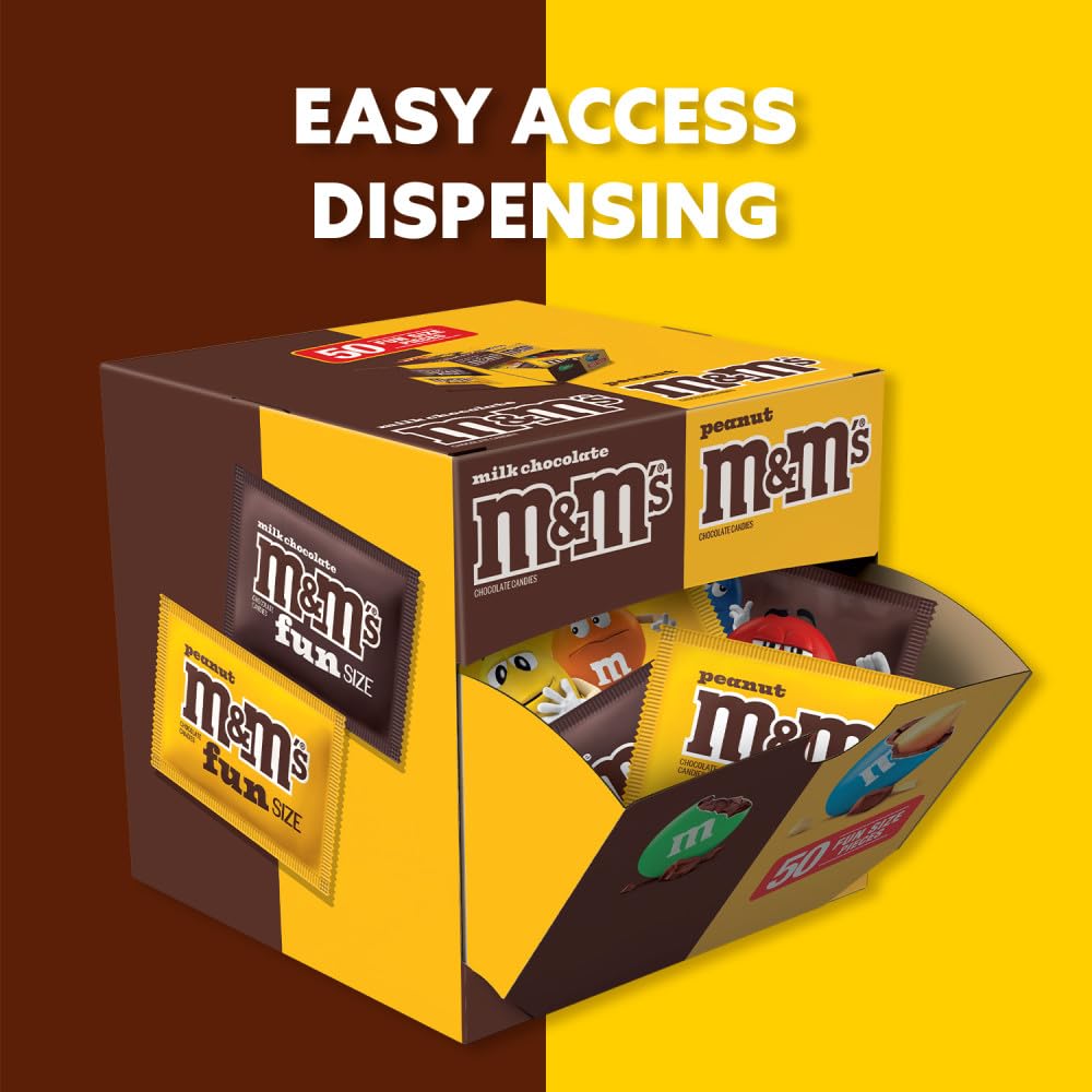M&M'S Peanut and Milk Chocolate fun size packs ready for sharing