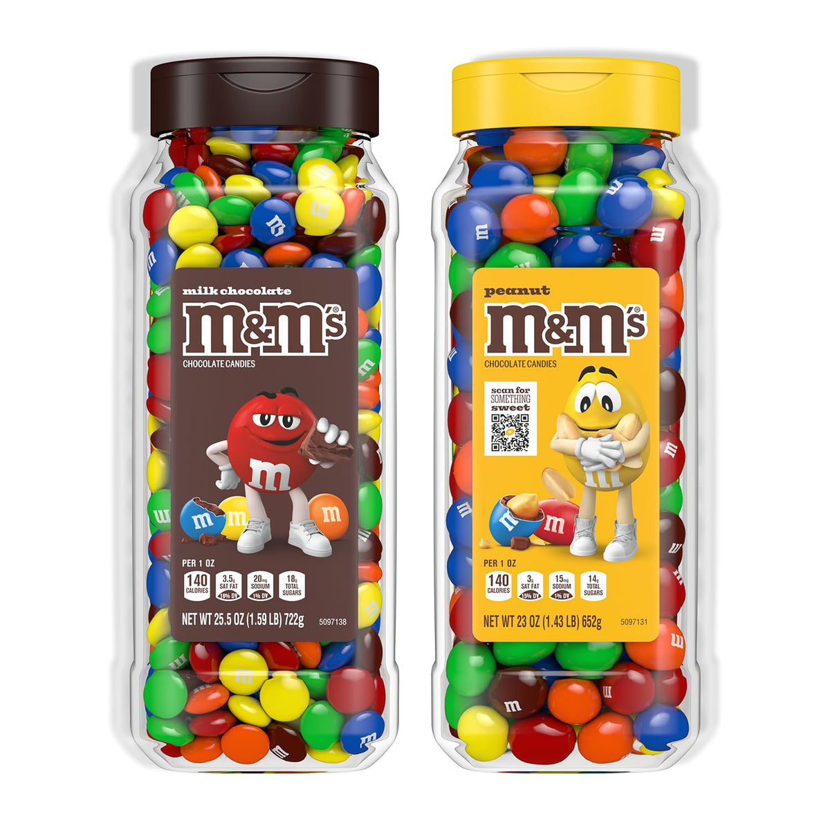M&M's Milk Chocolate bulk candy jar front view, ideal for sharing during movie nights.
