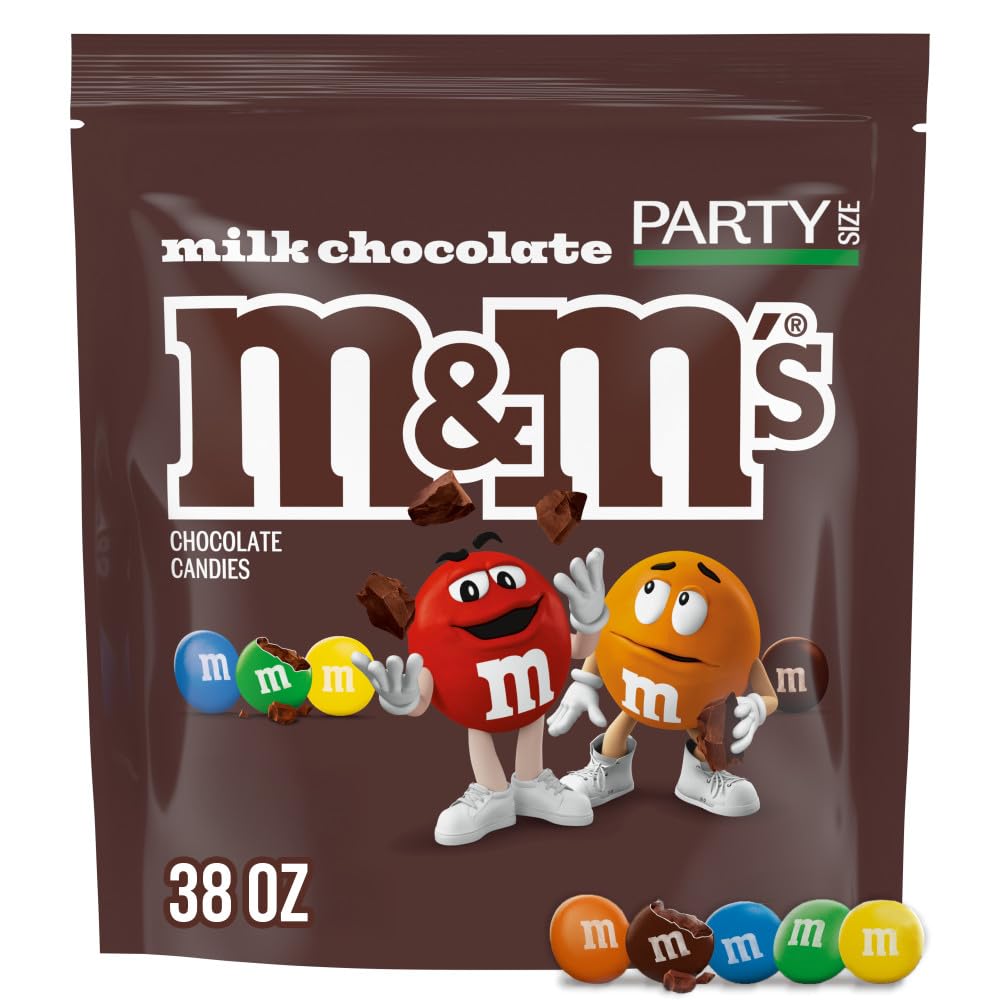 M&M'S Milk Chocolate Candies bulk bag exterior for easy sharing