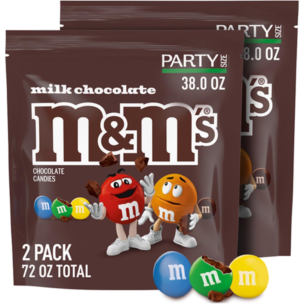 M&M'S Milk Chocolate Candies two 38-ounce bags ready for sharing at gatherings.