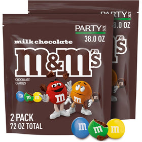 M&M'S Milk Chocolate Candies two 38-ounce bags ready for sharing at gatherings.
