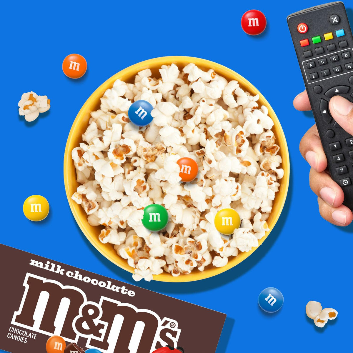 M&M'S Milk Chocolate Candies on a tray showing bite-sized, shareable snacks.