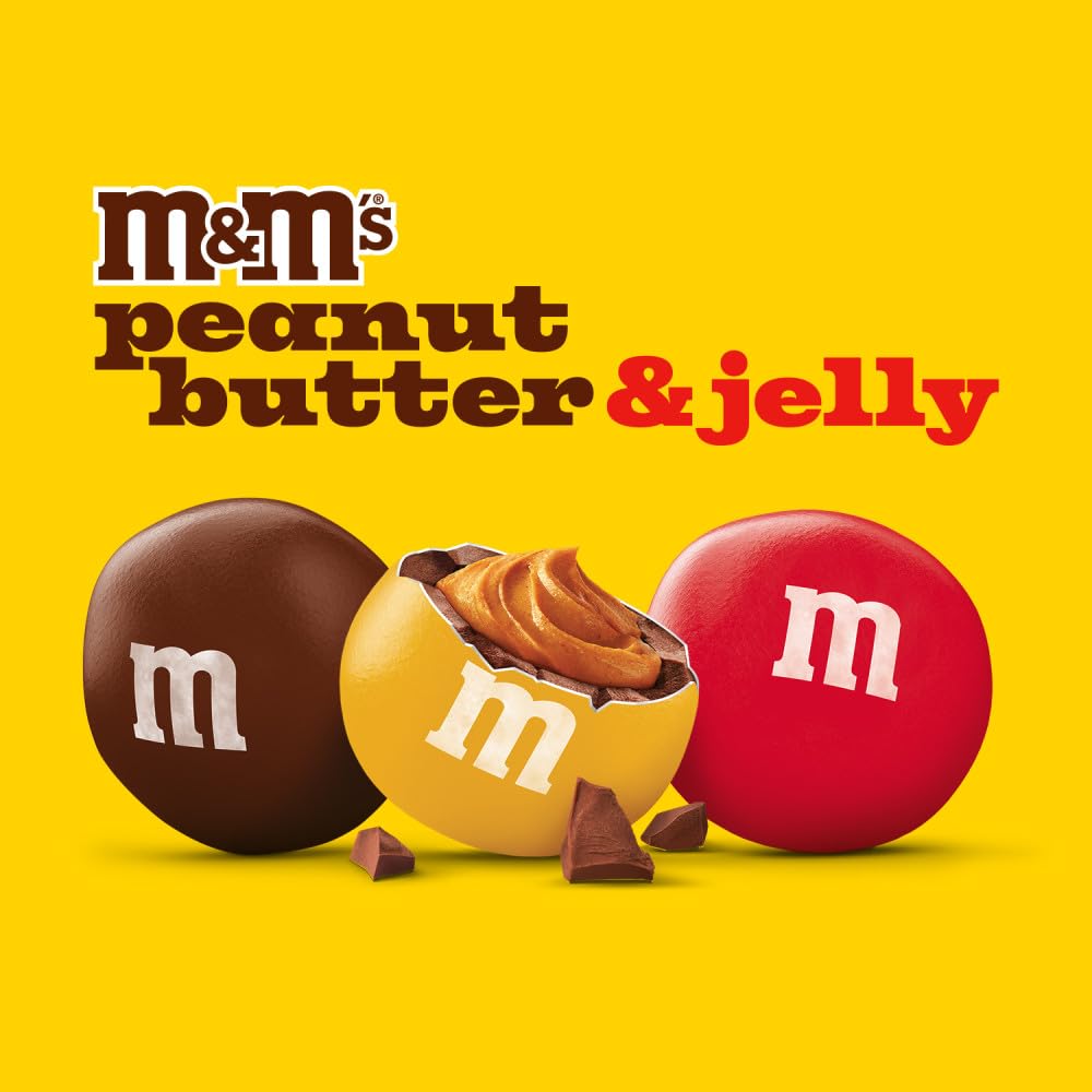 M&M's Peanut Butter &amp; Jelly shells burst with color, inviting playful tasting moments.