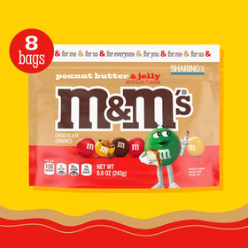 M&M's PB&amp;J packaging highlights bulk value and convenient storage.