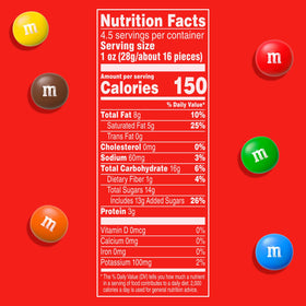 M&M's colorful shells and peanut butter crunch invite pantry-snack use.
