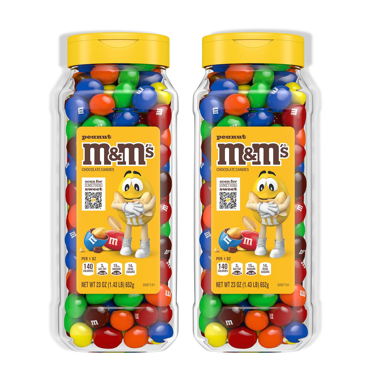 M&M'S Peanut candy jars in a two-pack for party displays and gifting.