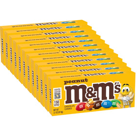 M&amp;M'S Peanut Chocolate Candy movie box 12ct front view for sharing at parties.