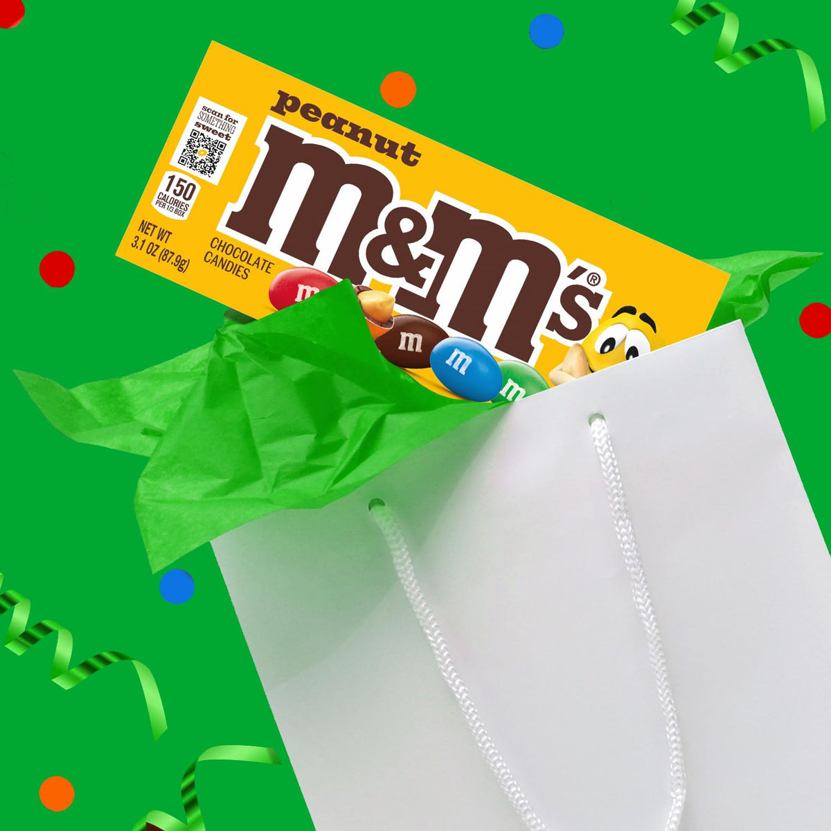 M&amp;M'S Peanut Chocolate snacking idea image promotes sharing at gatherings.
