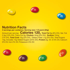M&M's Peanut Milk Chocolate candy pack, a colorful giftable snack option.