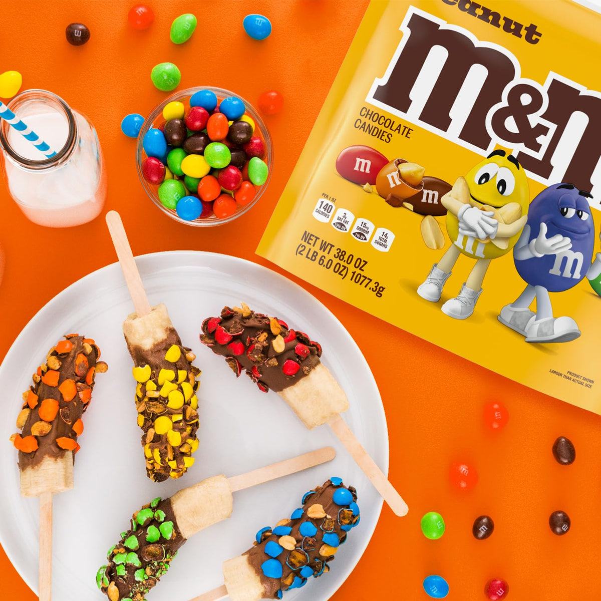 M&M'S used as ice cream and cookie toppings
