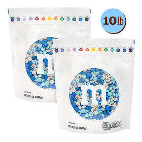 M&M'S World baby-boy themed candies enhance décor and gifts.