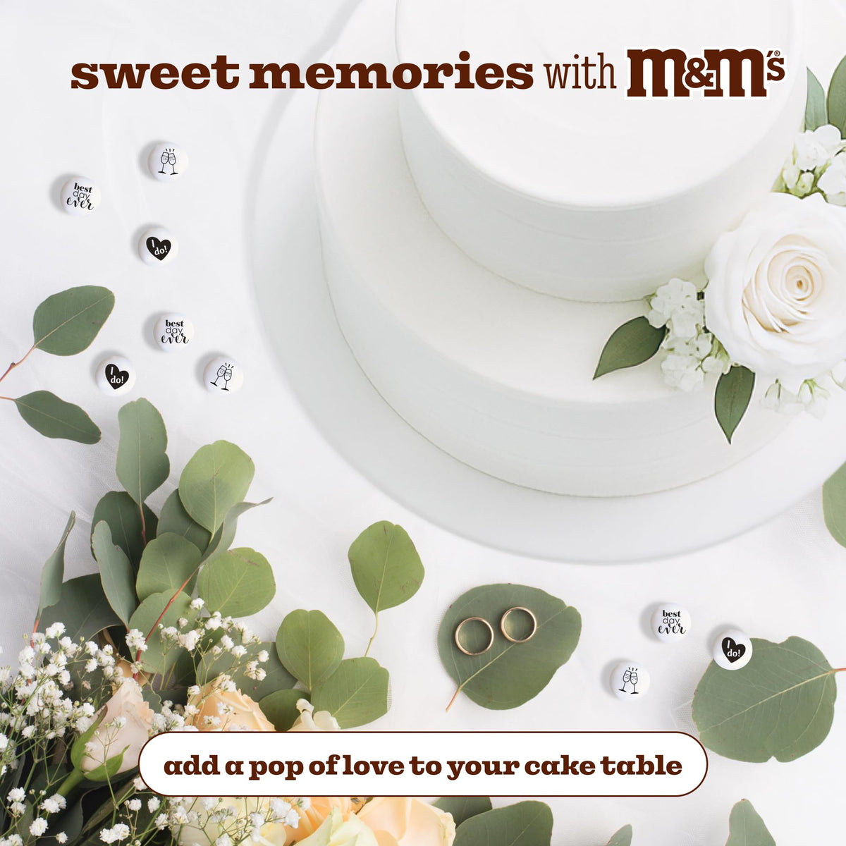 Bridal shower gift idea featuring M&M'S World wedding candy