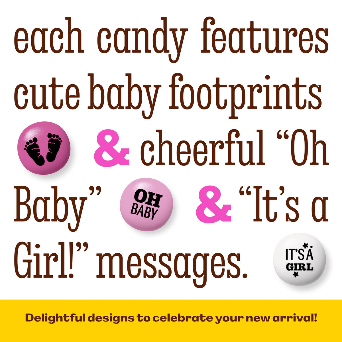 M&M'S World pink theme buffet display emphasizes color-pop candy accents for guest treats.