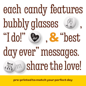 Centerpiece decor with wedding-themed M&M'S World candy accents